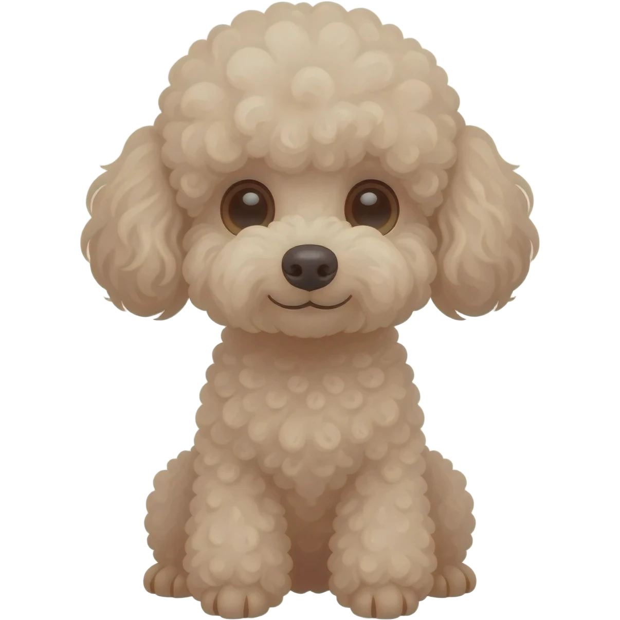 poodle sitting frontally emoji
