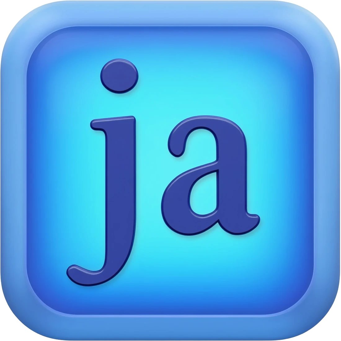 lettre i, style 3D premium
"3D rounded-square icon in strong bleu with a beveled edge, bold serif letter 'ja' centered, strong specular highlights, inner glow, 1024x1024, png" emoji