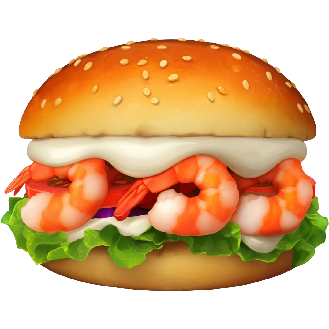 Una torta de camarones emoji