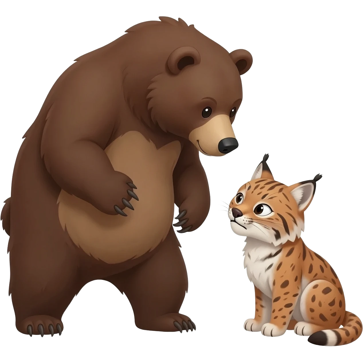 Bear annoyes lynx emoji