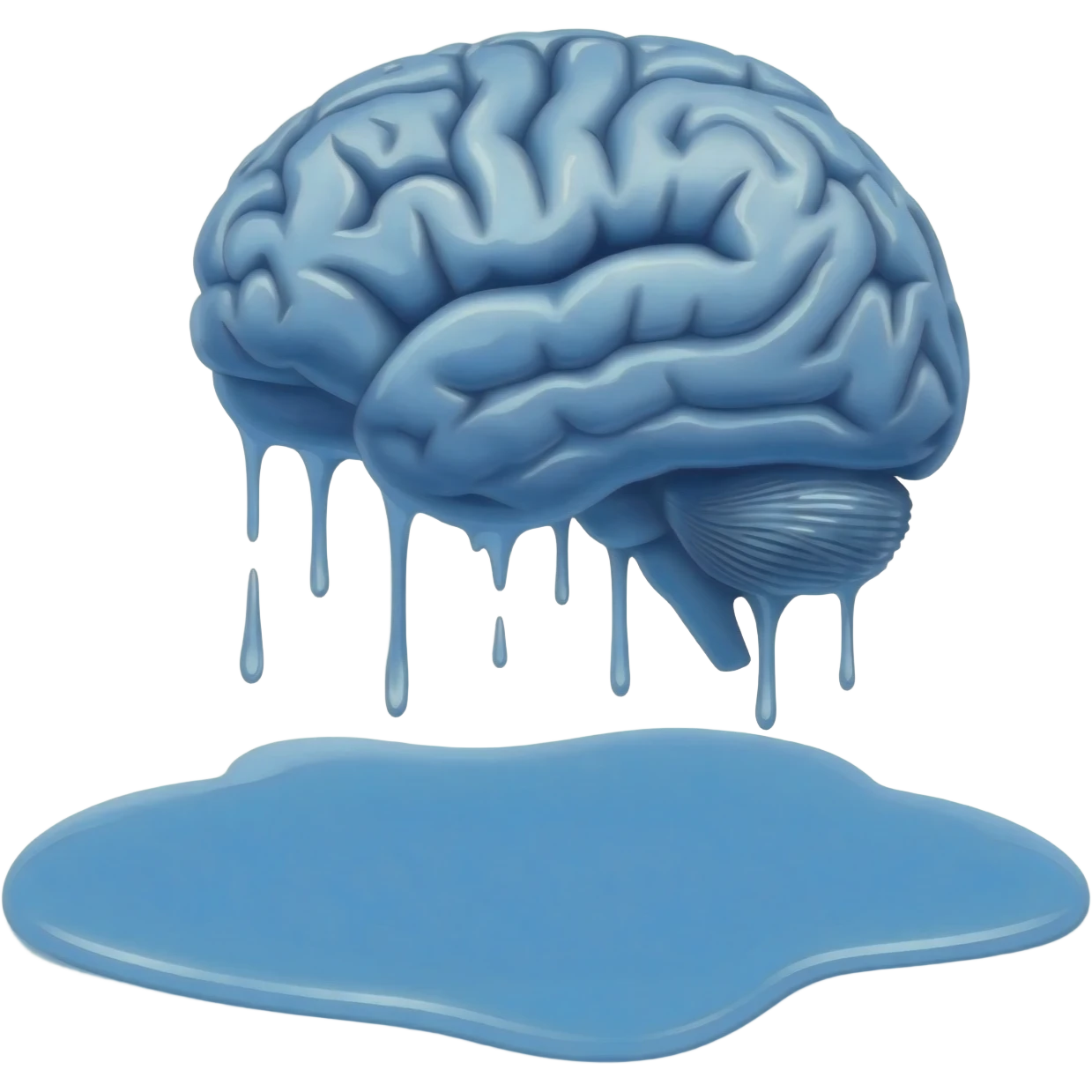 Melting brain into a puddle no face emoji