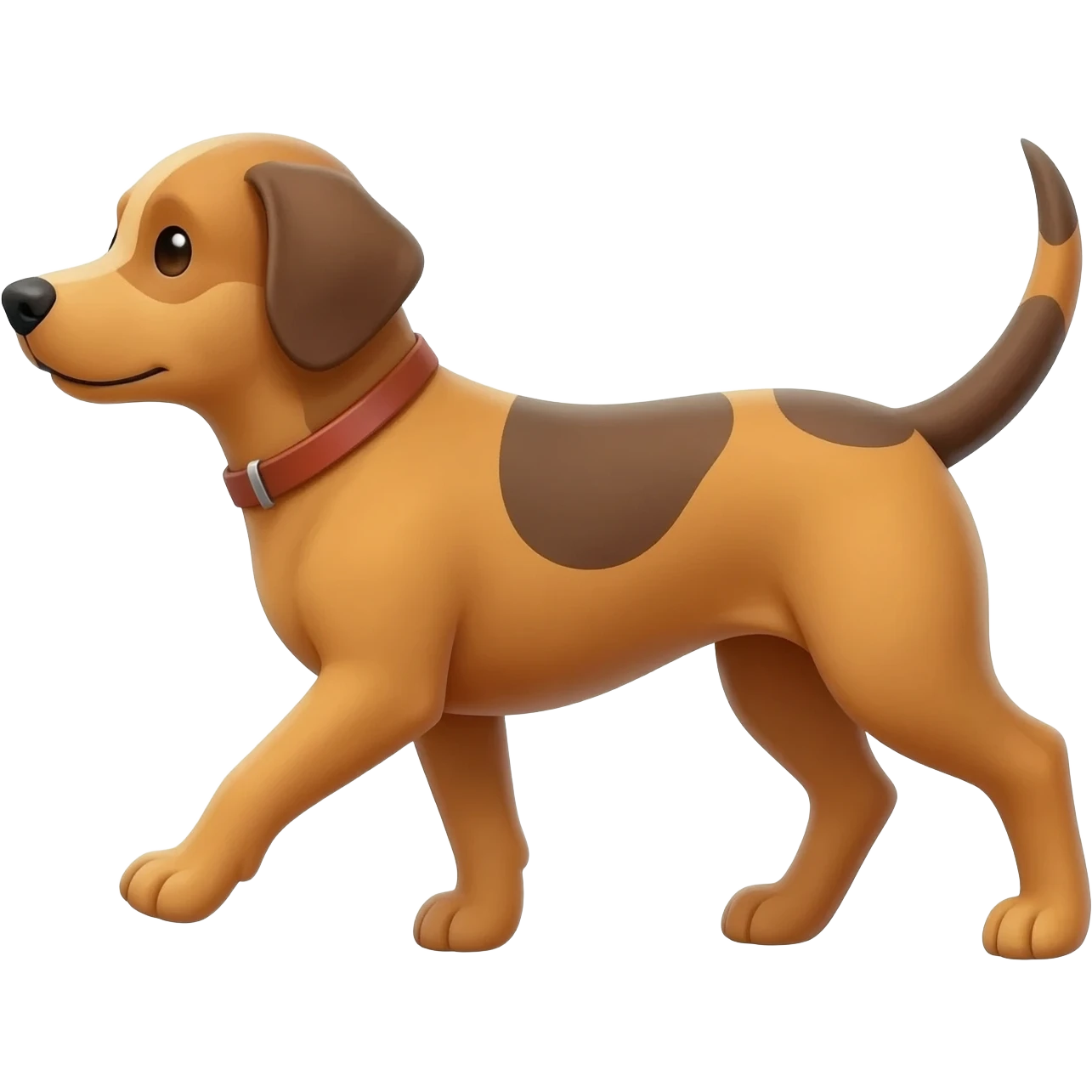 The dog is walking in the sun and this dog is very hot emoji