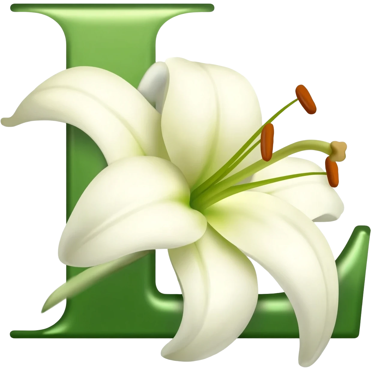 БУКВА L С ЛИЛИЯМИ emoji