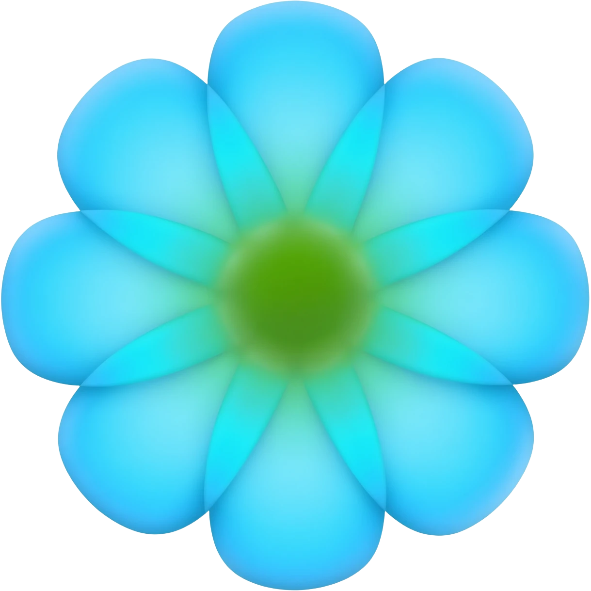 Blue and green  flower emoji