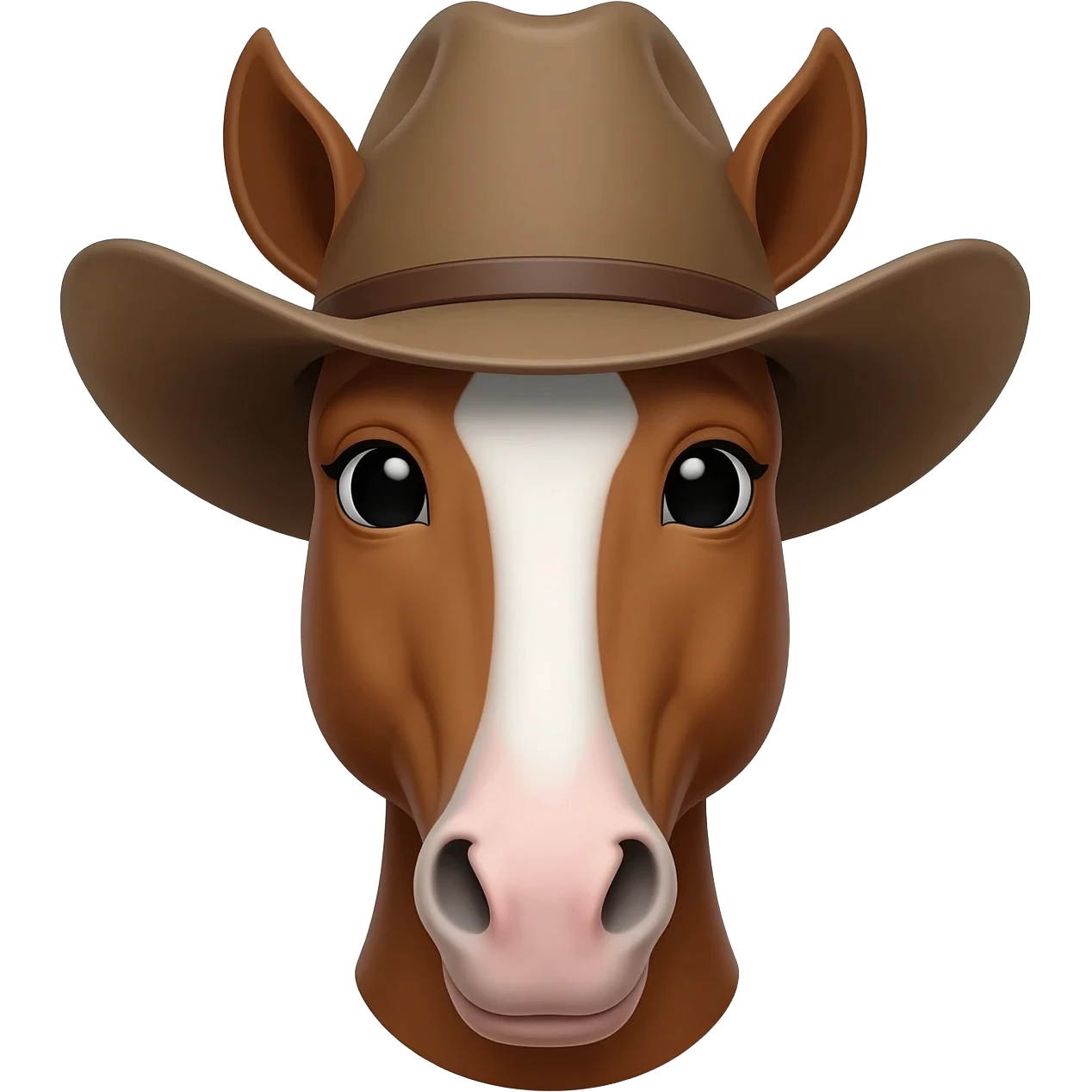 neck up facing forward horse wearing cowboy hat emoji