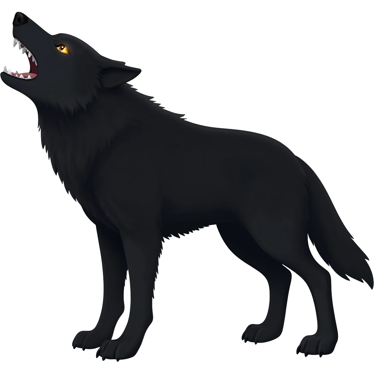 black wolf howling emoji