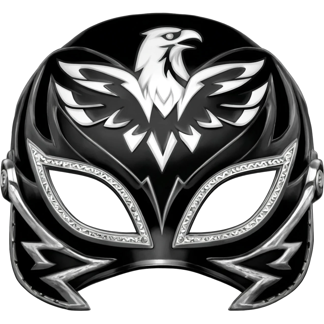 Máscara de luchador en blanco y negro emoji