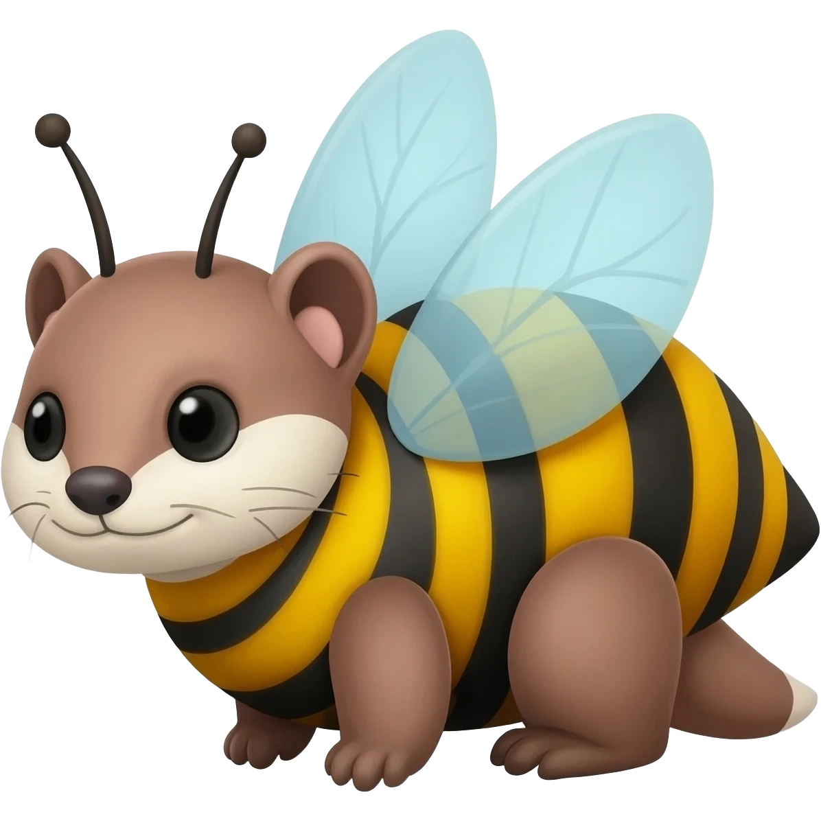 Weasel disguised as a bee emoji