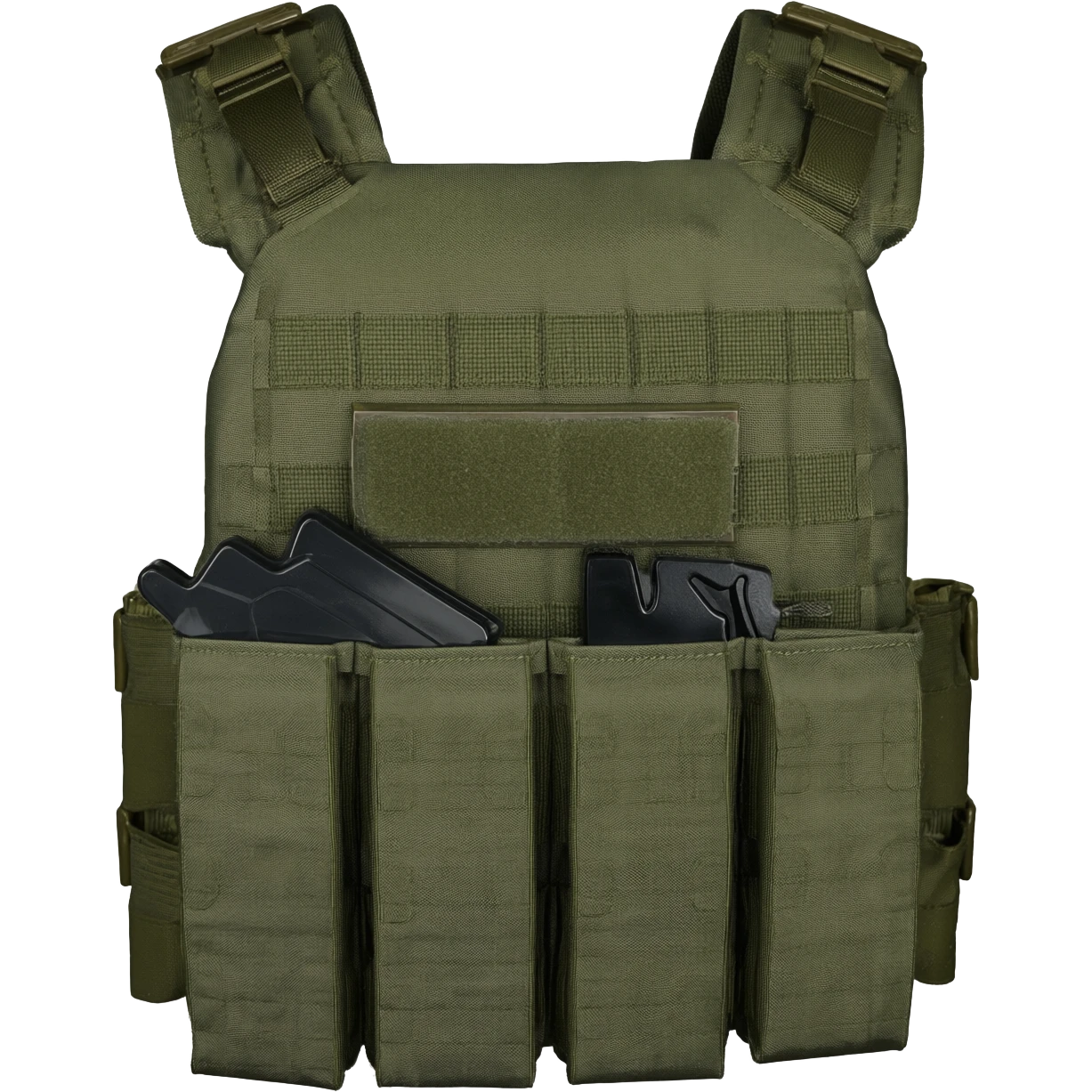 Green fatigue plate carrier with magazine pouch emoji