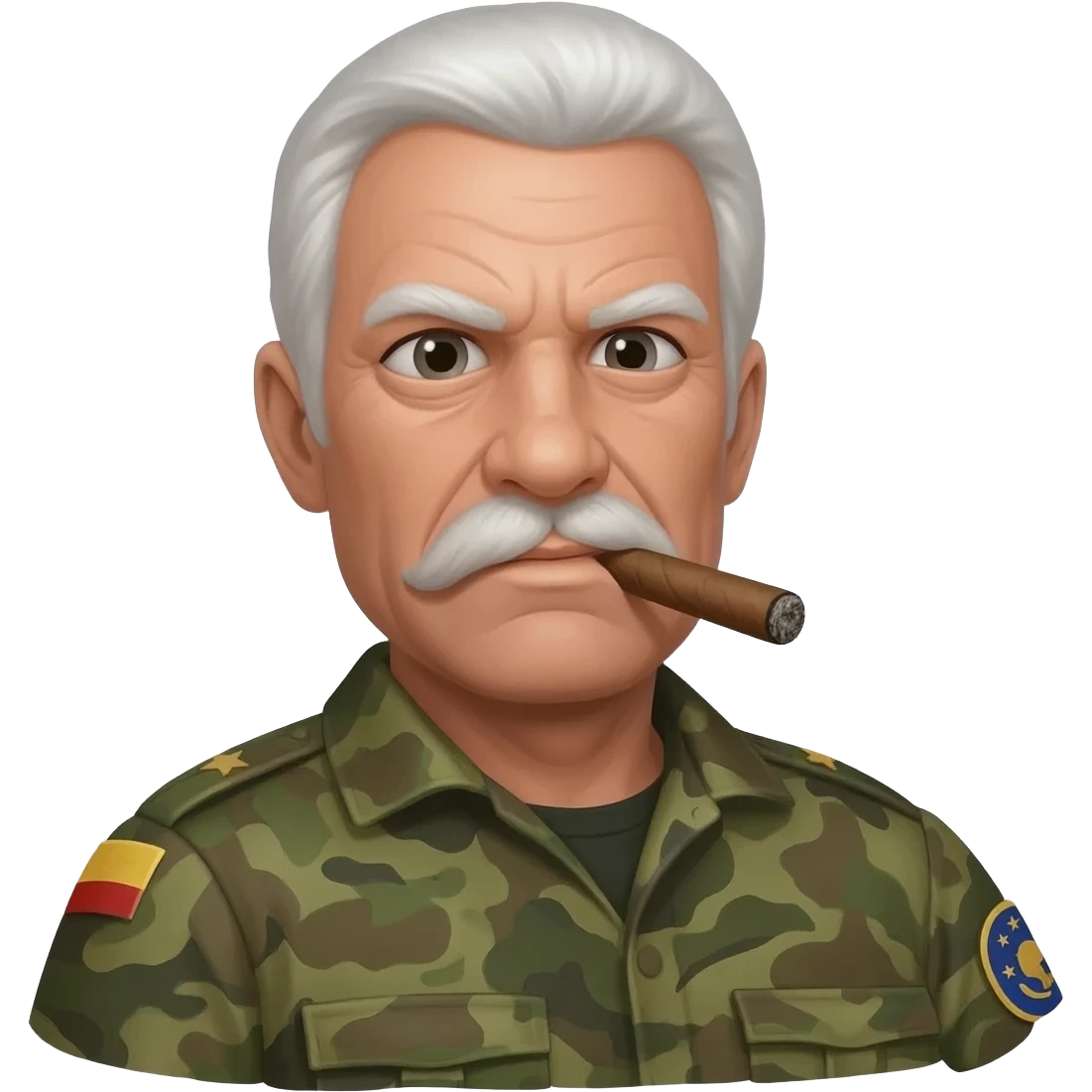 hannibal smith from a-team with cigar, white hair, no mustache emoji