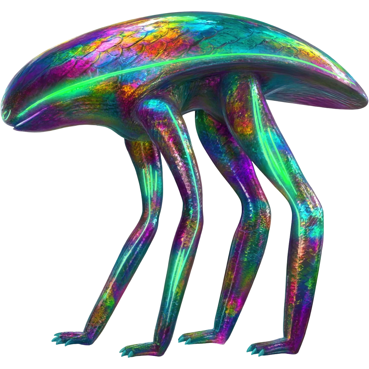 Shiny Epic Edgy Cool Colorful Vibrant Modern Vernid-Protogen-creature-animal, full body emoji