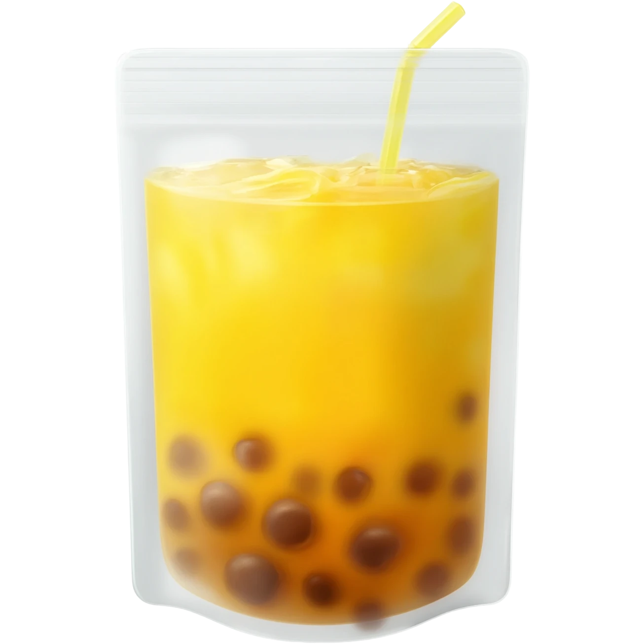 mango lemonade boba in a clear pouch emoji