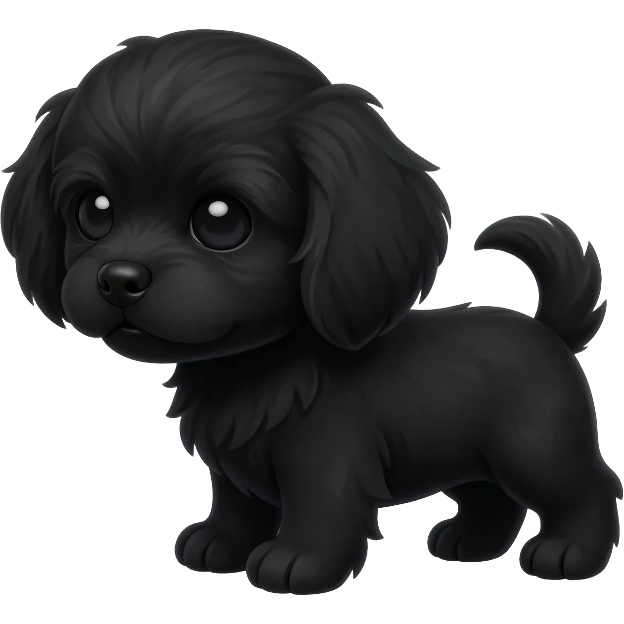 Little pure black lasa apso puppy with slight overbite emoji