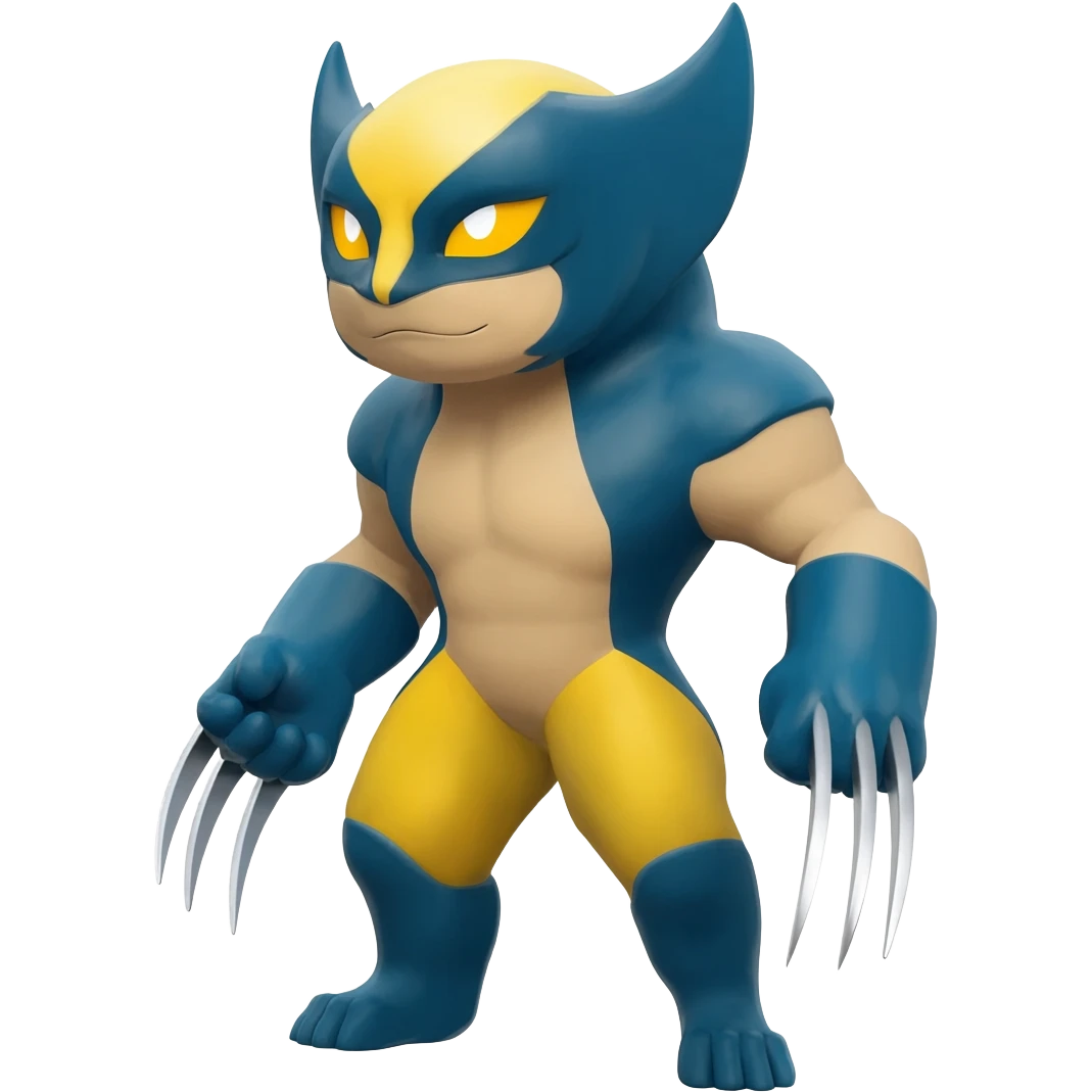 Trico-Sergal-Furret-Wolverine-Vernid-fusion-Fakemon-animal-hybrid-creature, full body emoji