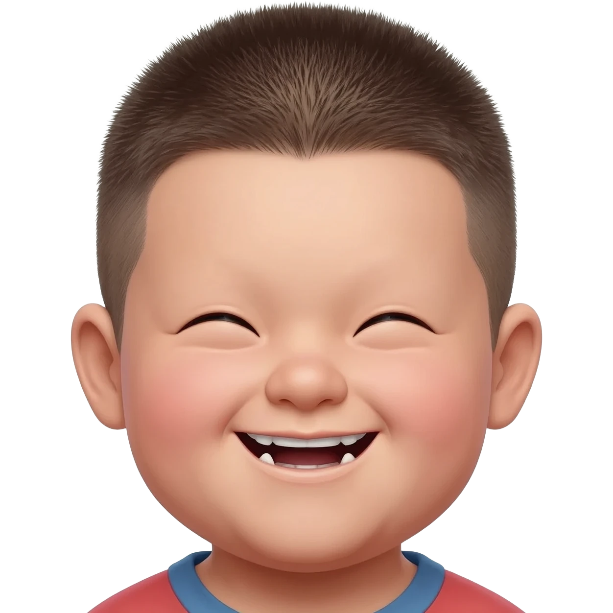 A chubby little boy with buckteeth and a buzz cut emoji