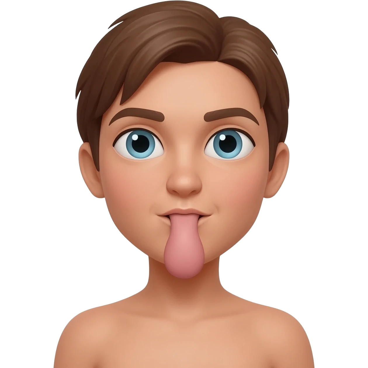 A fully naked woman with a penis emoji