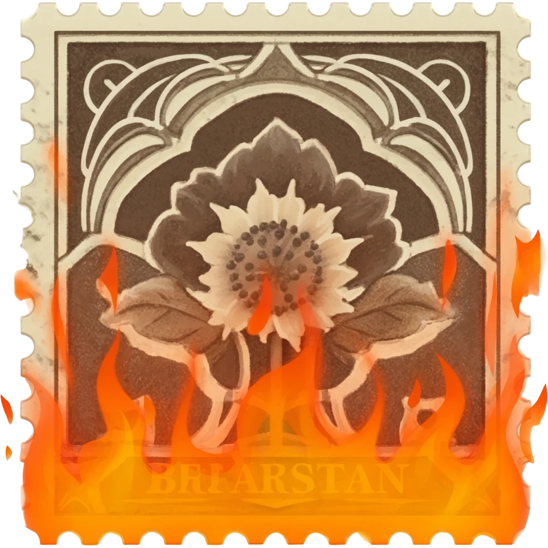 stamp but surrounded by fire emoji