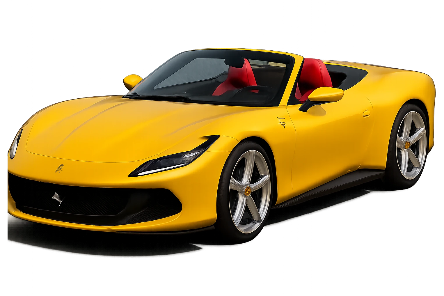 Make this car look like a Ferrari hypercar, keep high definition, smooth edges, and transparent background, in a style suitable for editing with smooth and sleek design details. emoji