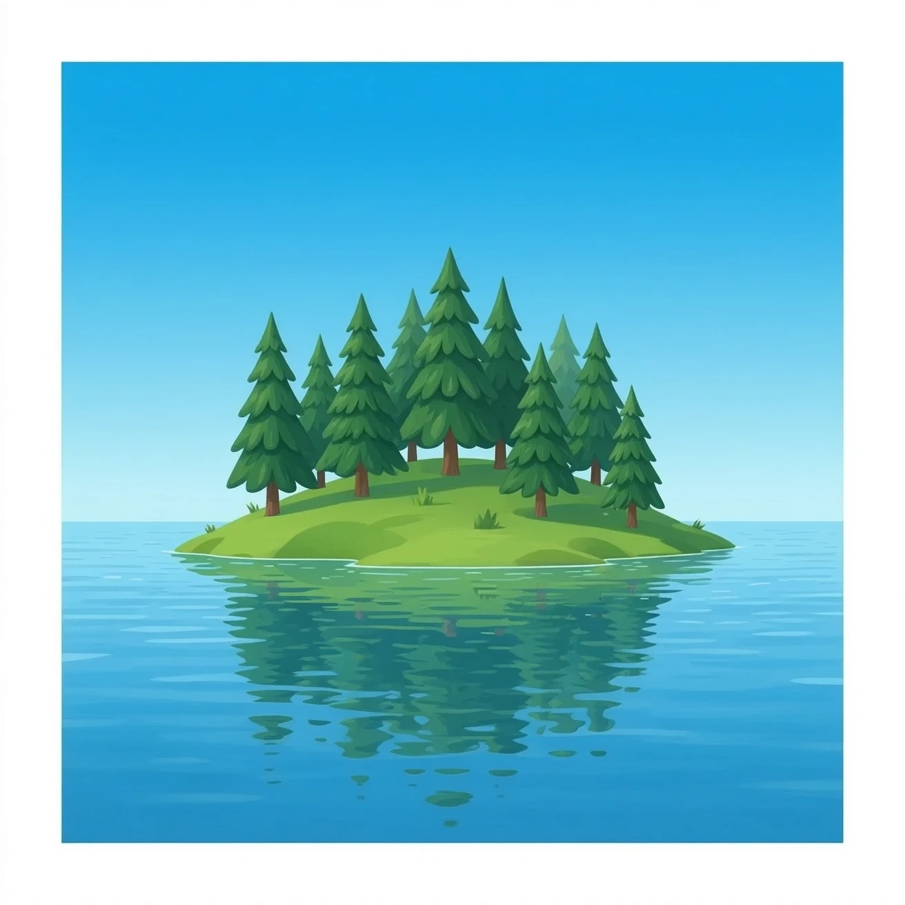 lake with an island emoji