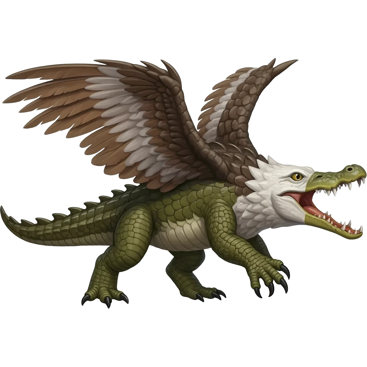 Beaky-beaked, Crocodile-Eagle-Alligator-Snake-hybrid, full body emoji