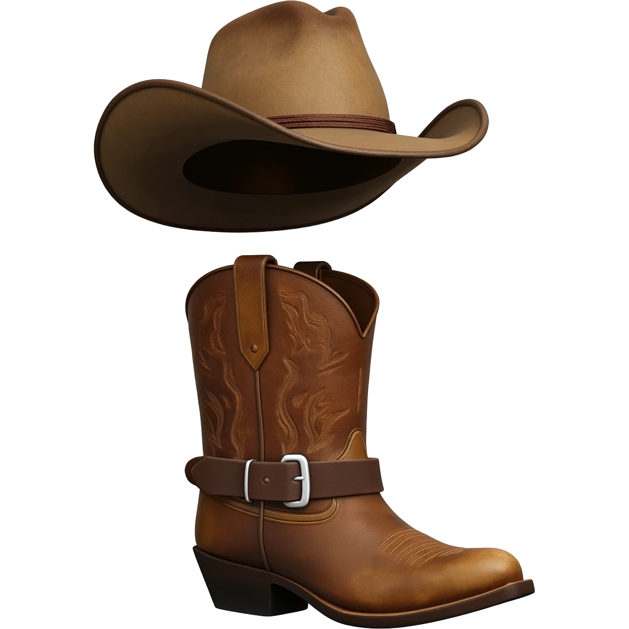 cowboy boots and hat emoji