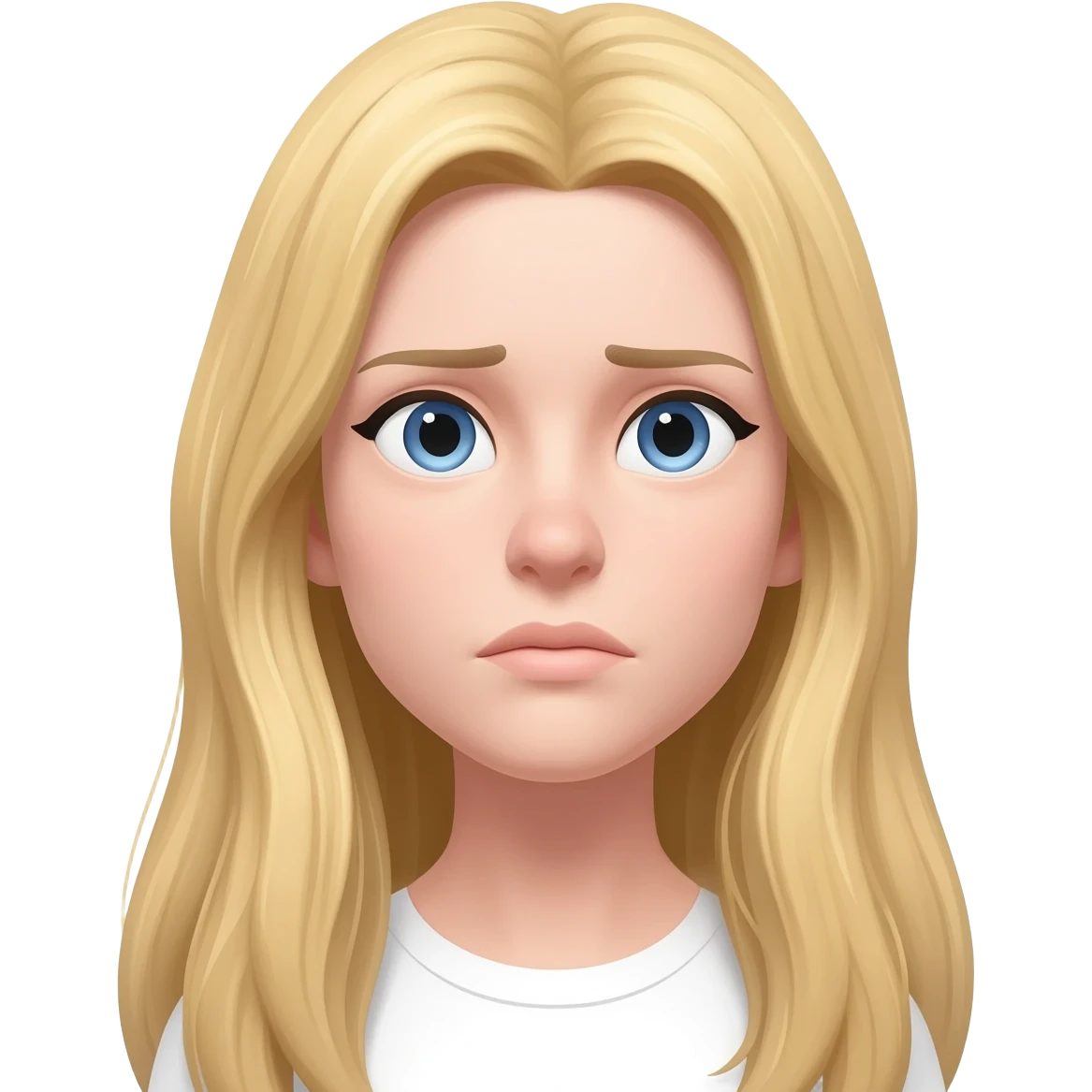 Rubia  ojos azules enfermra pelo largo emoji