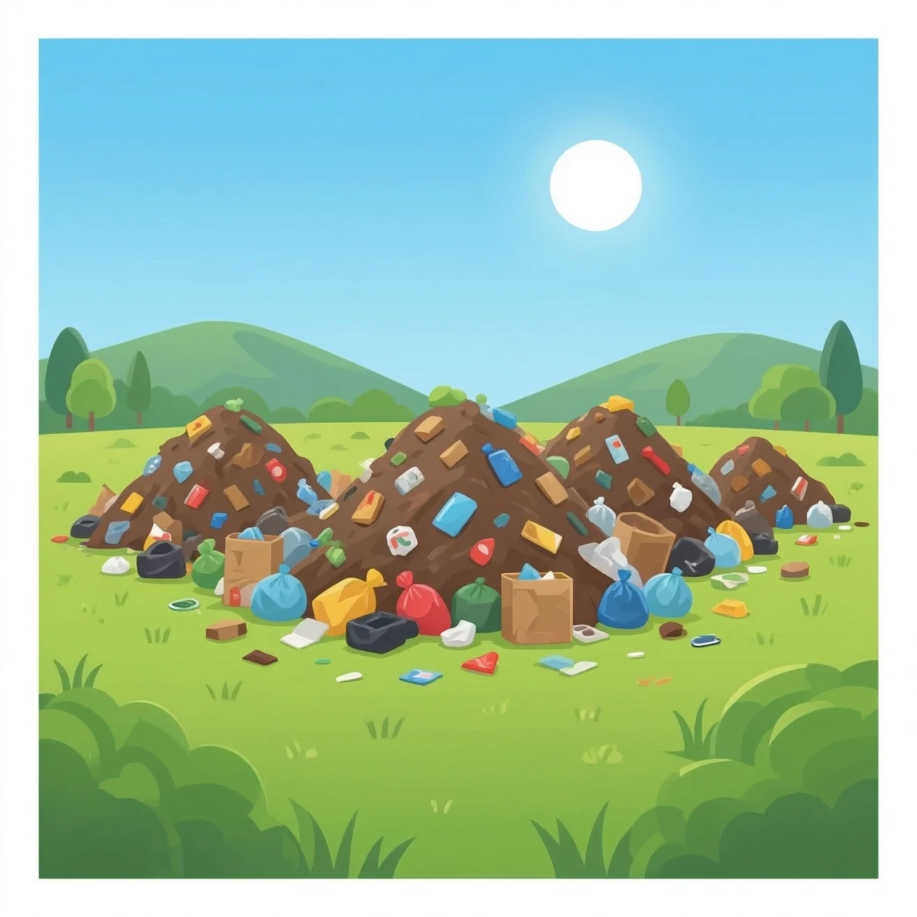 landfill with garbage emoji