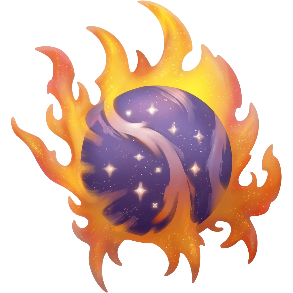 Elemental Forty Fiery Sparky Fierce Colorful Gradient Sparkly Nebular Starry Flaming Viney Vinal Dusky Aurorus-Amaura-Auroras-Pokémon-Fakémon-creature emoji