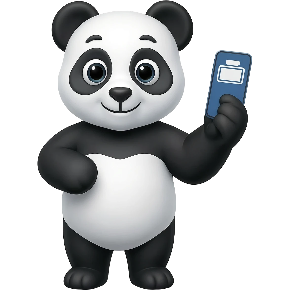 A emogi of a charge less. Phone and a panda combination emoji