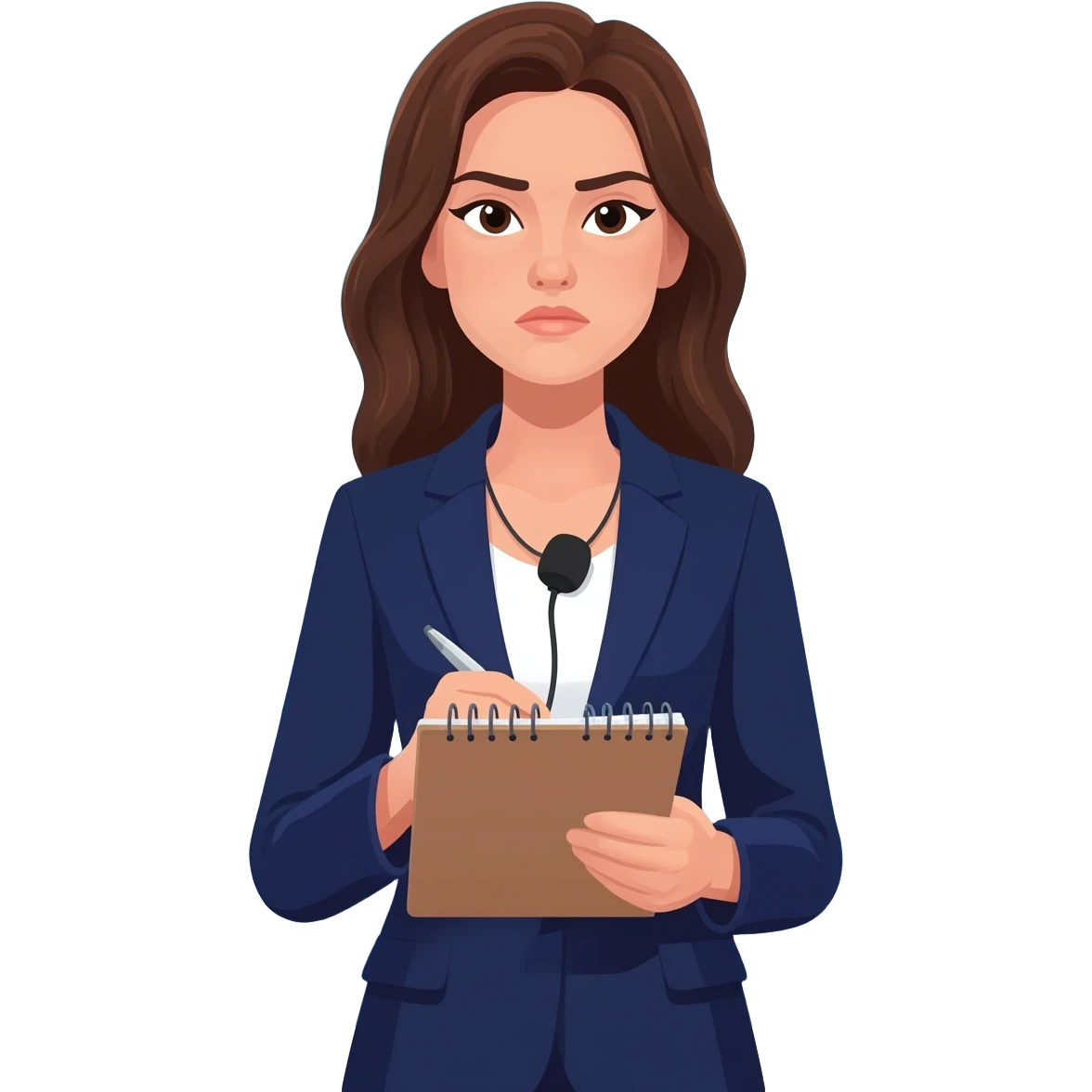 brunette woman reporter emoji