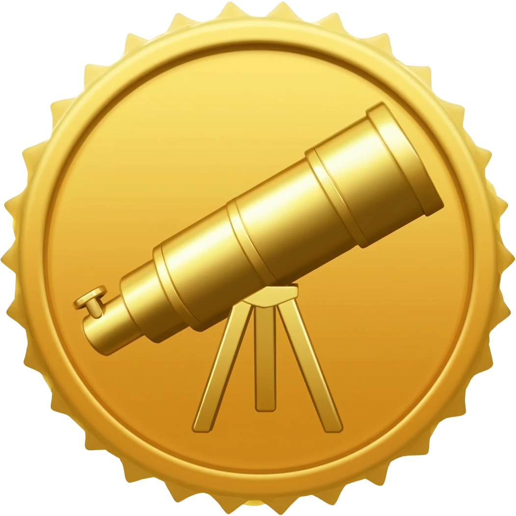 i want a gold medal with a telescope embedded emoji