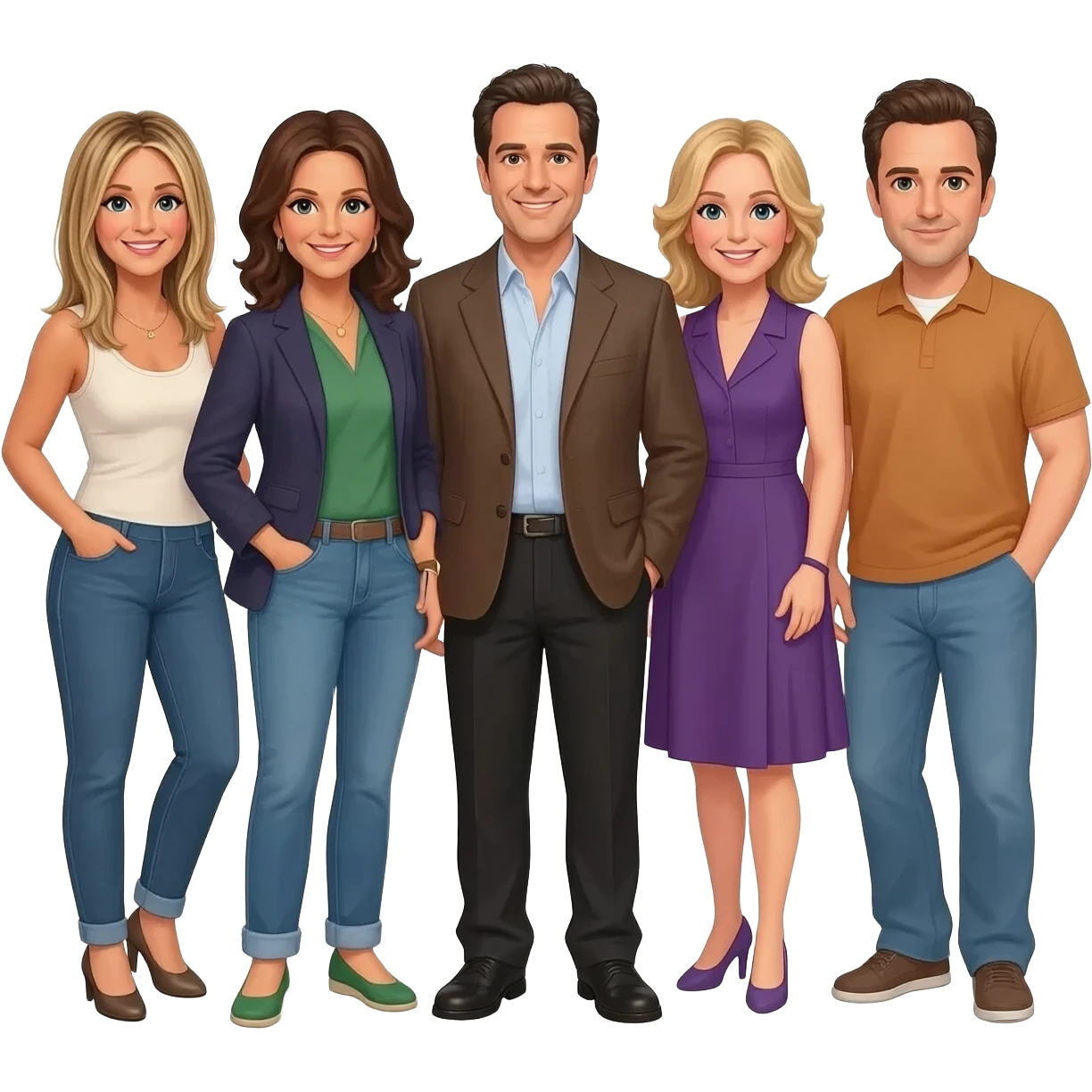 The cast of friends Jennifer Aniston Courtney cox David schwimmer phoebe joey emoji