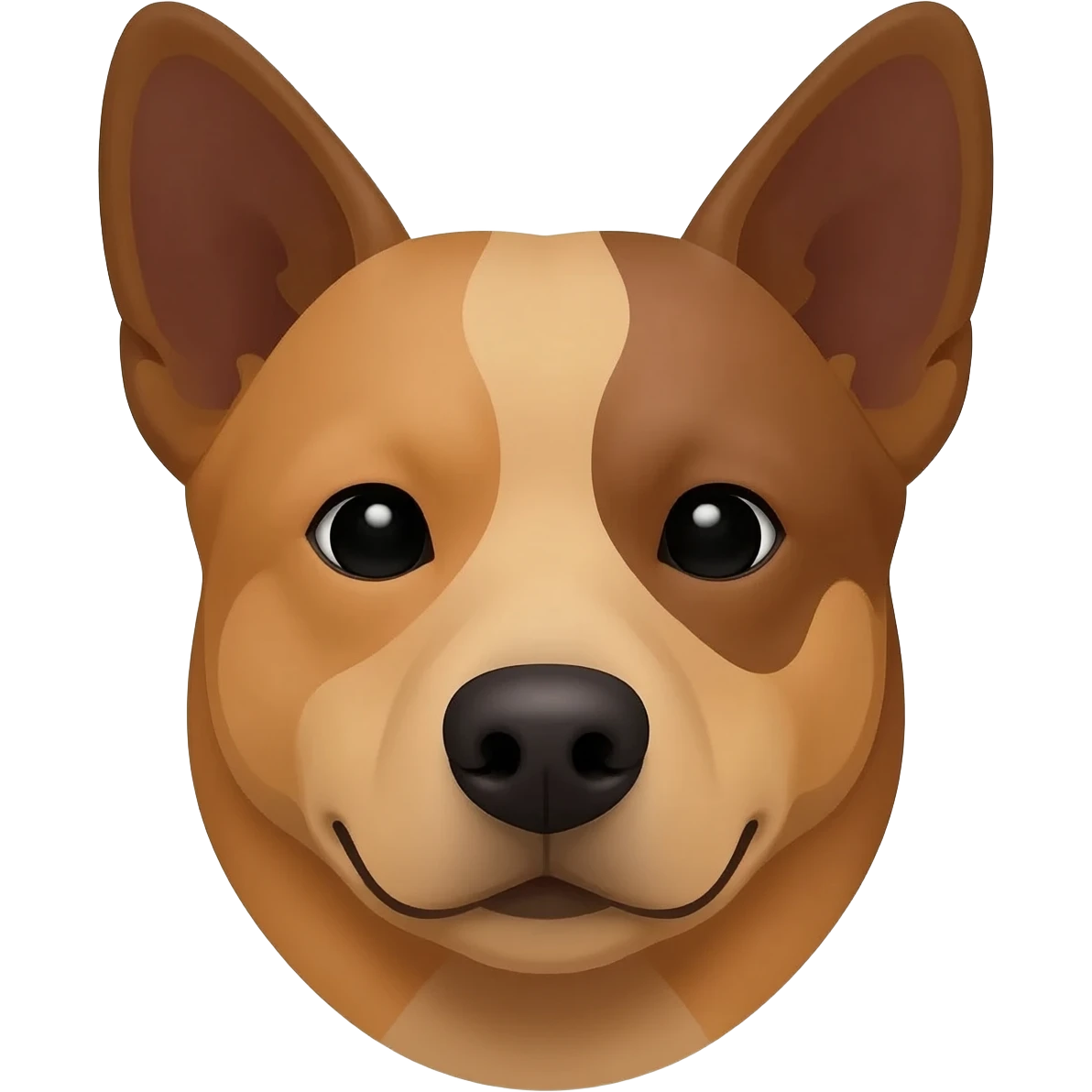 Just face and neck of a Bentley stared red Australian cattle dog with red chest. emoji