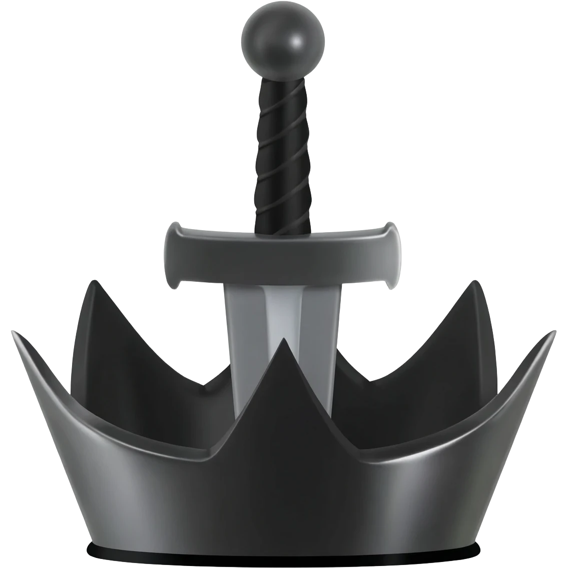 generate a black sword burning with black flames and piercing a black diamond crown emoji