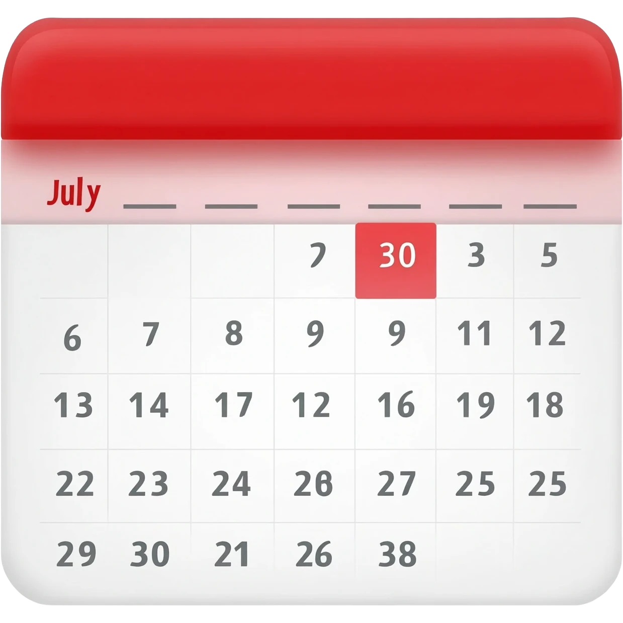 a calendar on july 30th emoji