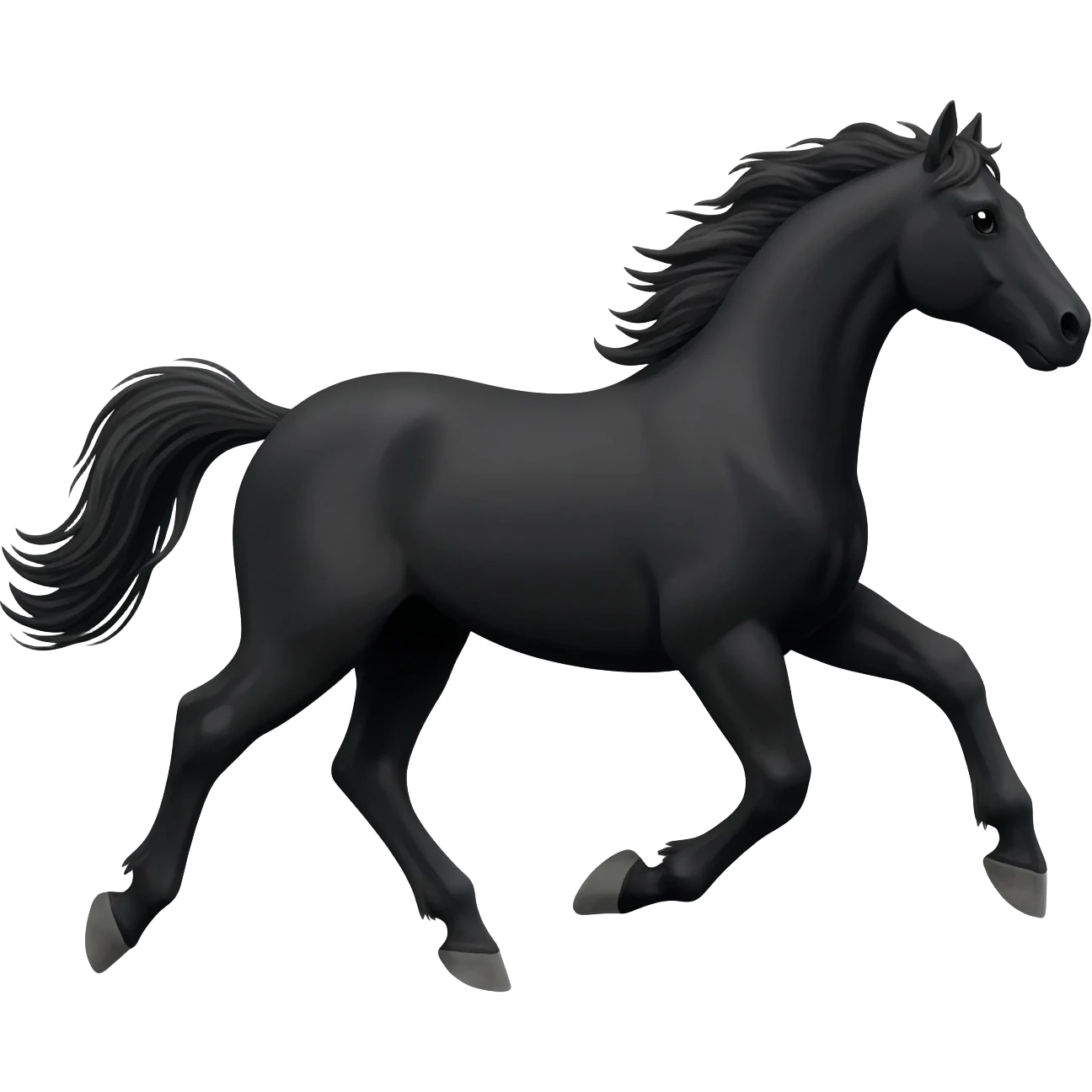 Black horse emoji running emoji