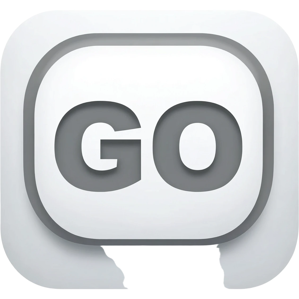 black lettering GO emoji