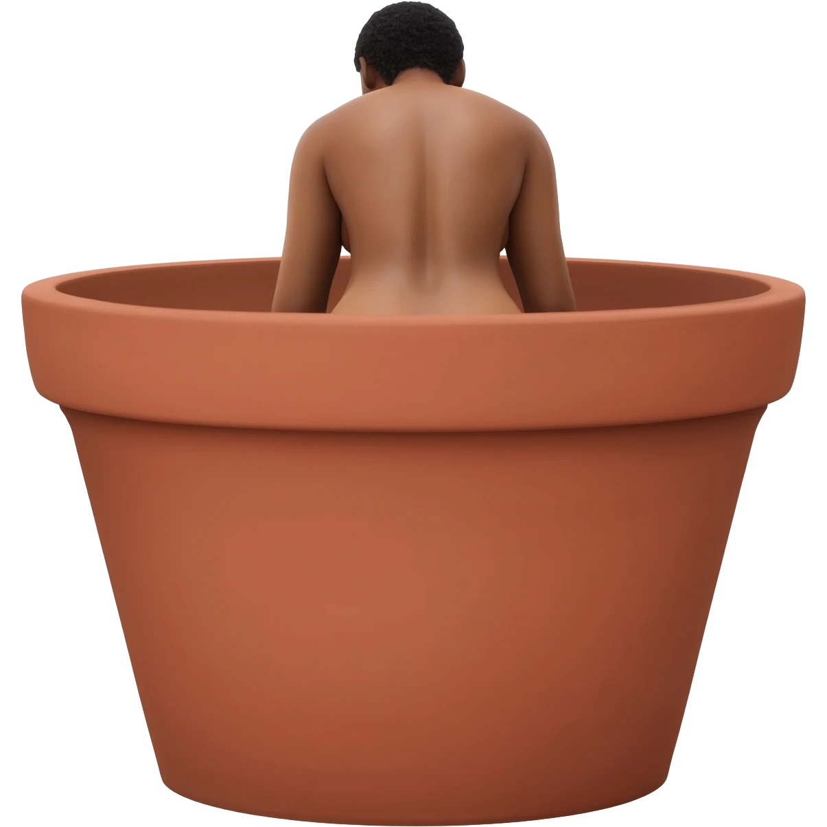 Make a naked black women With her back against the inner flower pot with her body half way coming out the flower pot emoji