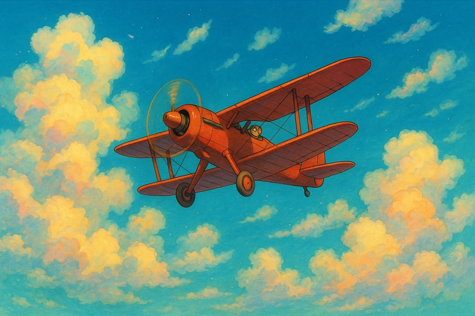 airplane, ghibli style illustration emoji