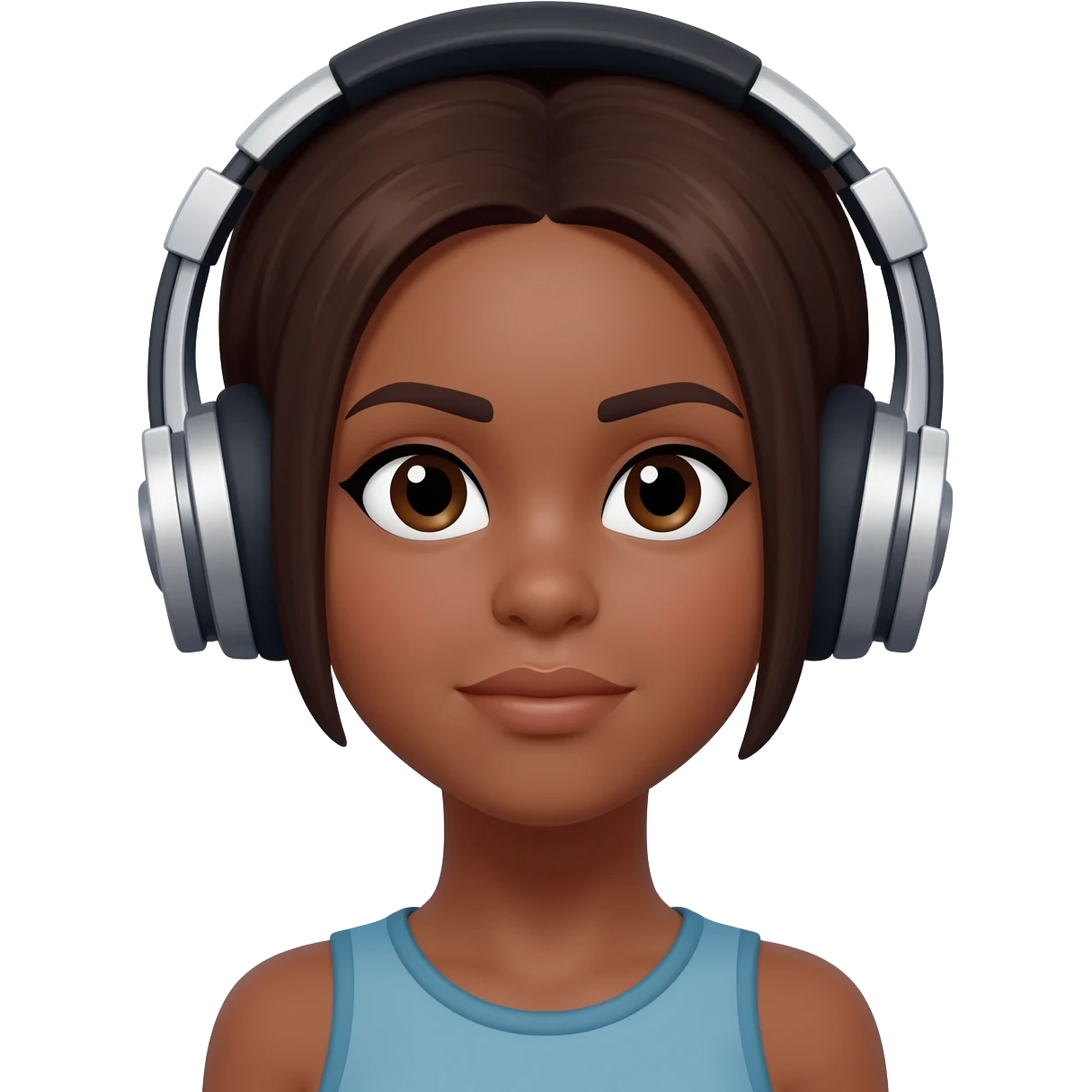 Gonemili Grace porte un  écouteur casque sur la tête emoji