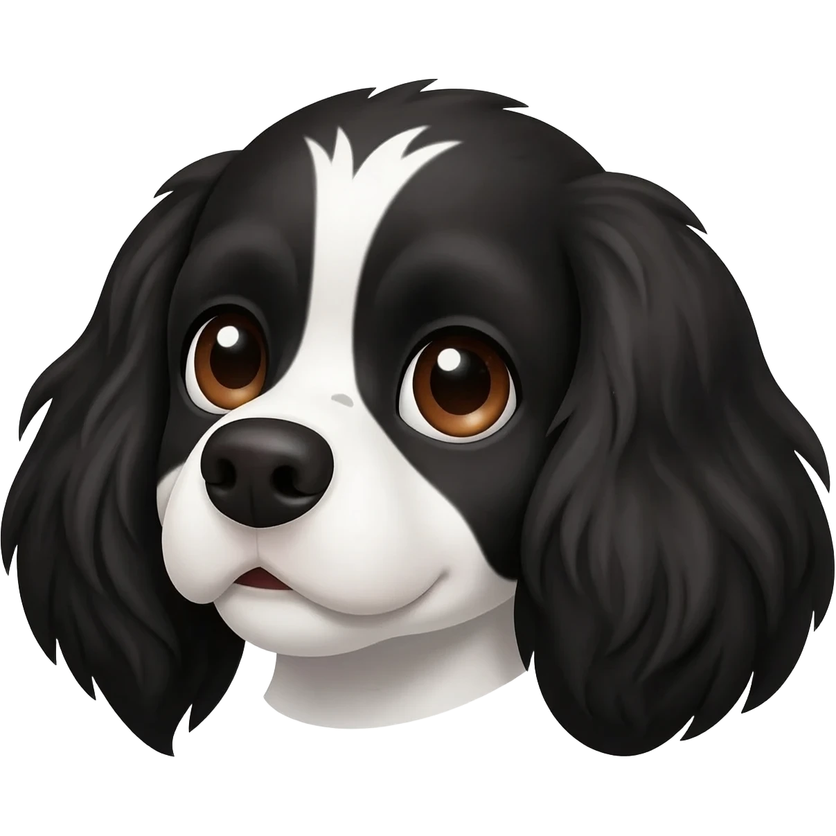 Head shot of black and white springer spaniel emoji