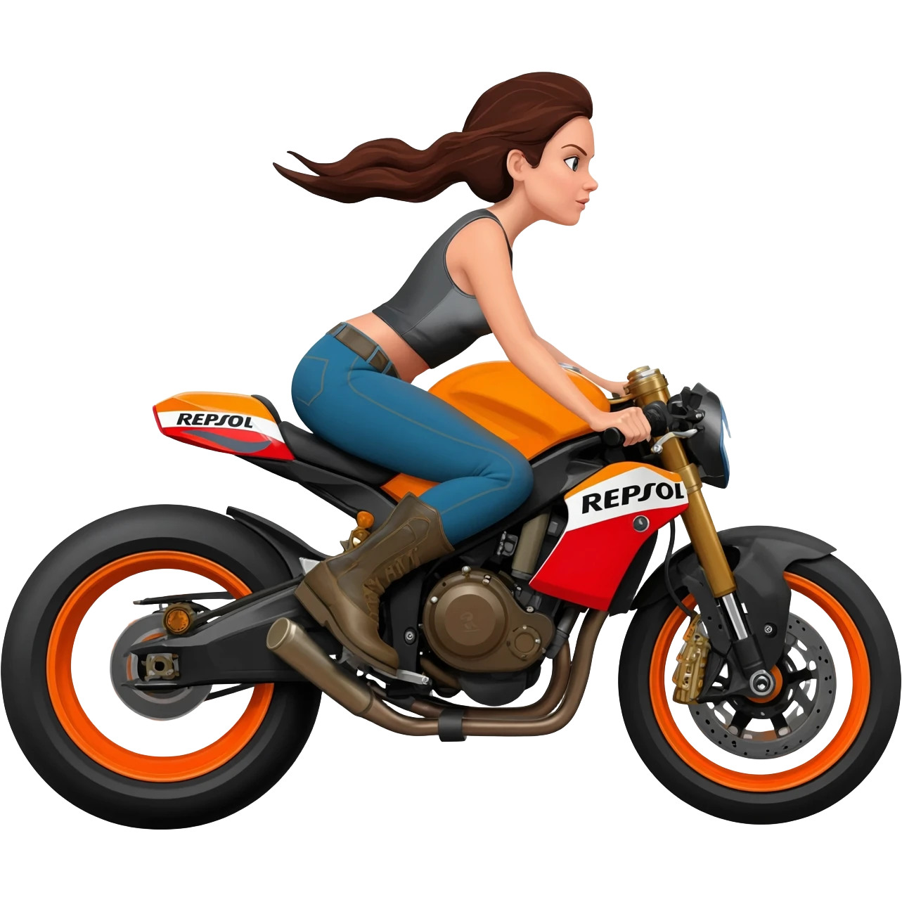 Give me a woman ride with repsol motorcycle emoji