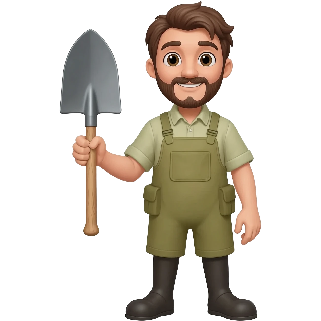 Zookeeper standing and had a shovel in his right hand emoji