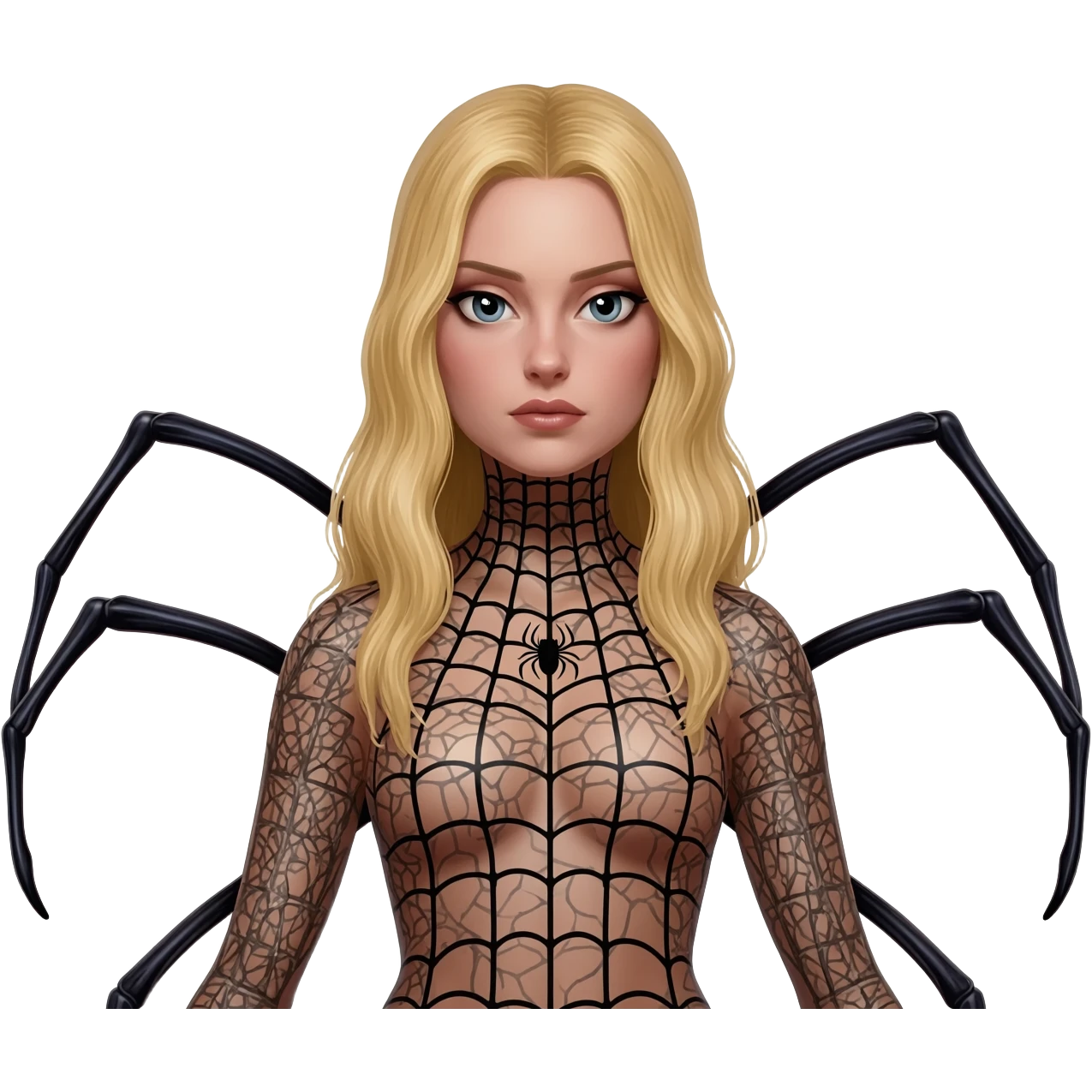 Sarışın örümcek kadın emoji