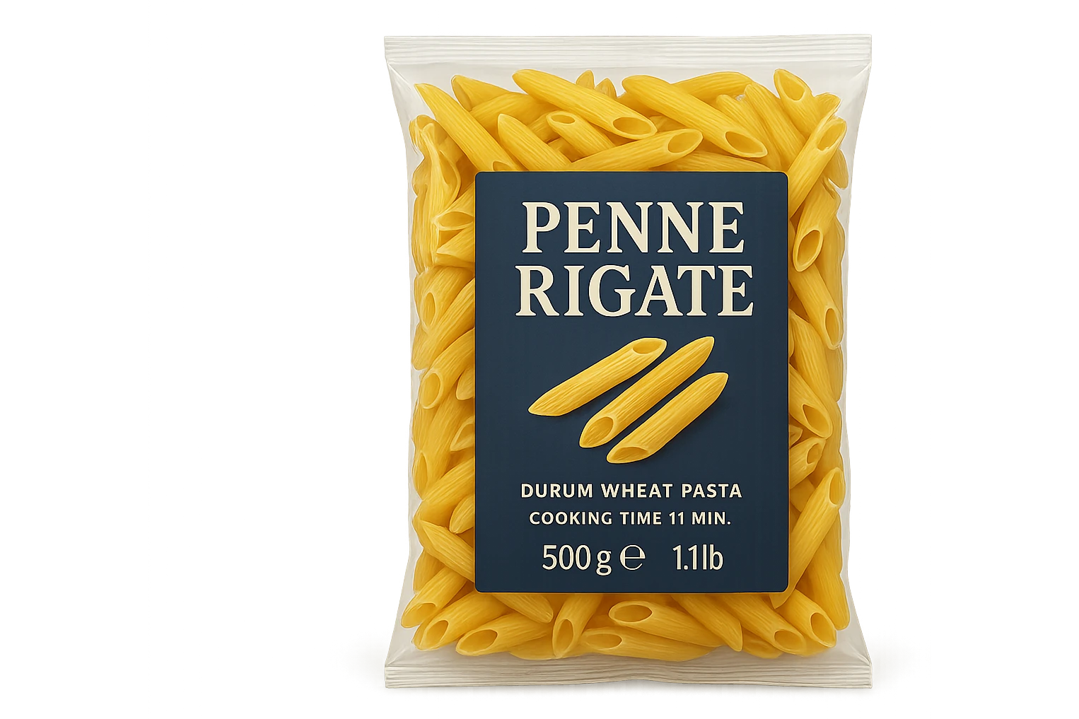 pacco di pasta (penne rigate) realistico, 4k emoji