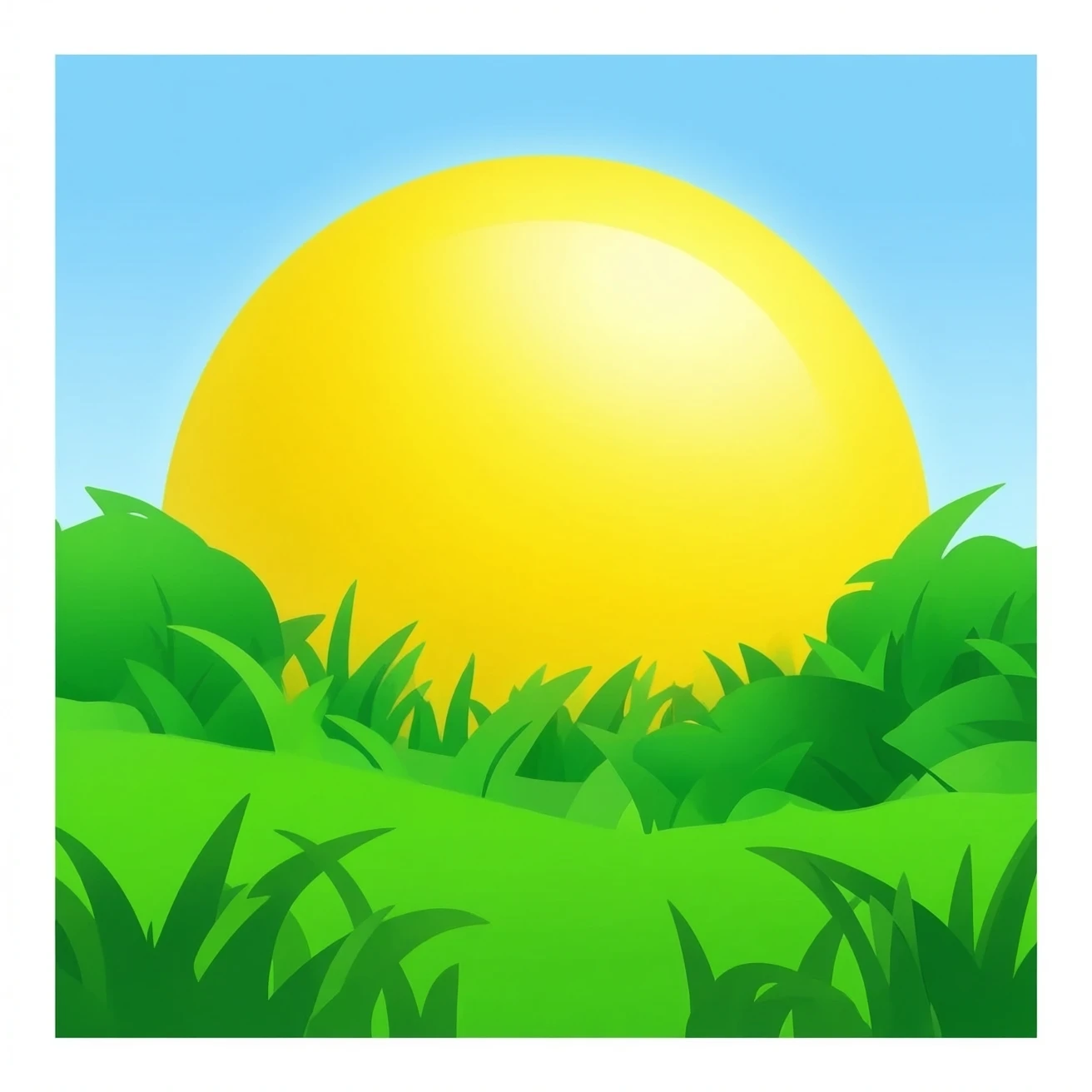 lawn and big sun emoji