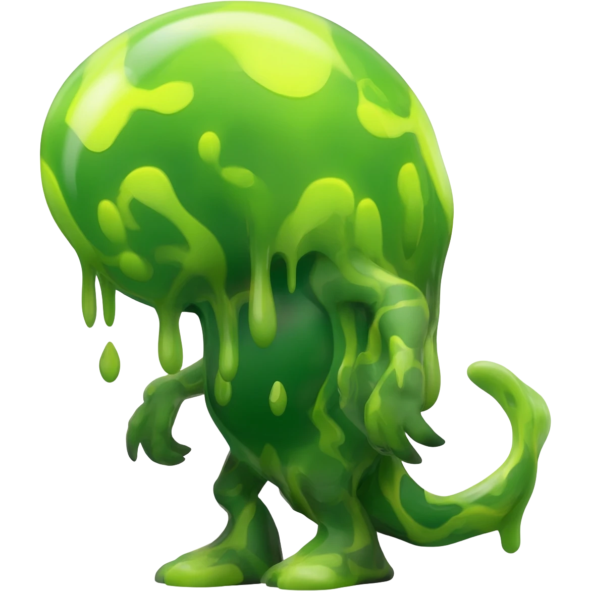 Toxic Chartreuse-Green Slime-Glossed Acid-Patterned Venom-Duskull-Xenomorph-hybrid-creature (full body) emoji