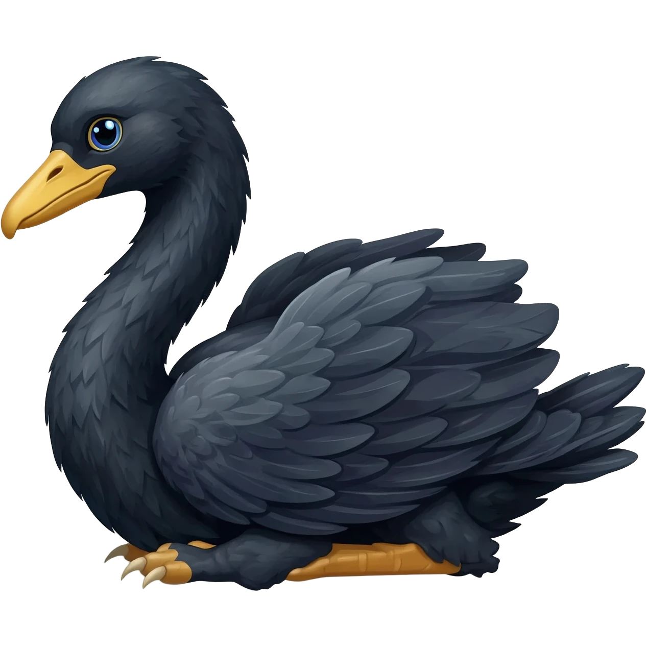 Swan-Raven-Panther-hybrid-animal-creature full body emoji