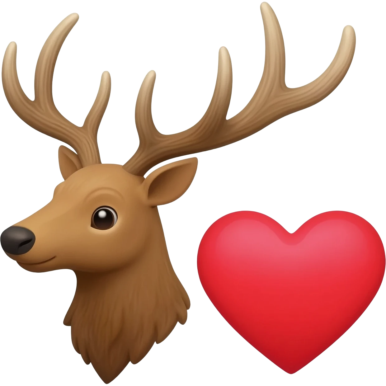 Elchkopf mit einem großen Herzen neben dran emoji