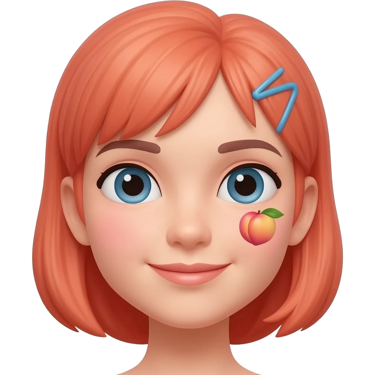 ana com um pessego na cara rosto emoji